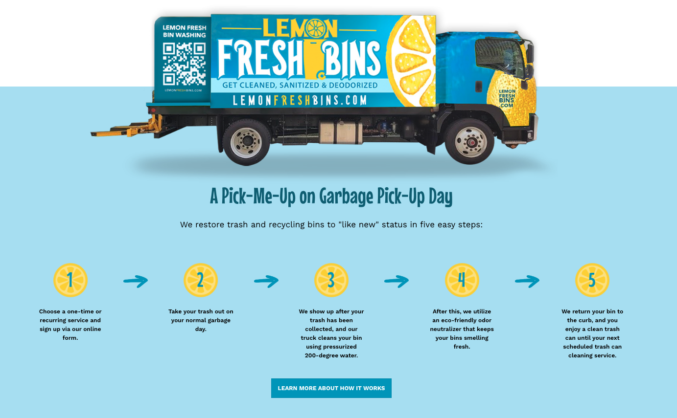 Lemon Fresh Bins - How Trash Bin Cleaning Works Graphic